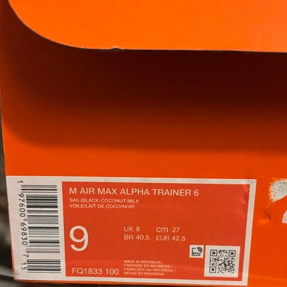 Nike Air Max Alpha Trainer 6 Sail Coconut FQ1833-100 Men’s 9 / Women’s 10.5 - Picture 8 of 8